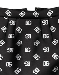 Dolce & Gabbana Black Dg Logo Pencil Cut High Waist Mini Skirt