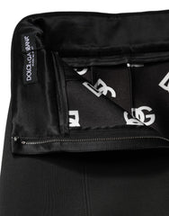 Dolce & Gabbana Black Nylon Pencil Cut High Waist Mini Skirt