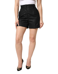 Dolce & Gabbana Black Polyester Casual High Waist Mini Shorts