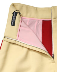 Dolce & Gabbana Multicolor Wool Casual High Waist Mini Skirt