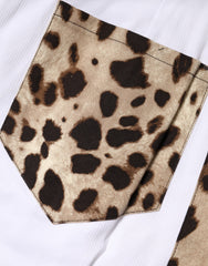 Dolce & Gabbana White Cotton High Waist Bermuda Mini Shorts