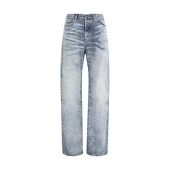 Diesel Blue Cotton Straight-Leg Jeans