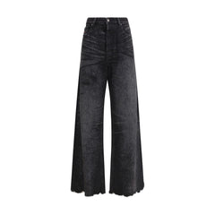 Diesel Black Cotton Relaxed Fit Jeans