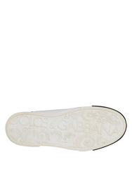 Dolce & Gabbana Black White Leather Low Top Sneakers Shoes