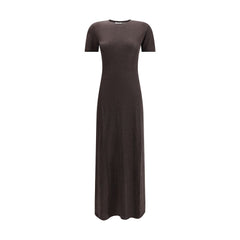 Ferragamo Brown Fleece Wool Long Dress