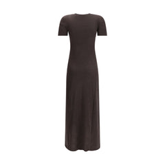 Ferragamo Brown Fleece Wool Long Dress