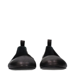 The Attico Black Leather Ballet Flats