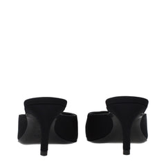 The Attico Black Fabric Flat Sandals