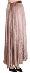Mangano Chocolate Viscose High Waist A-line Maxi Skirt