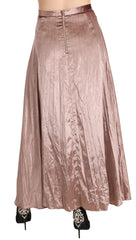 Mangano Chocolate Viscose High Waist A-line Maxi Skirt