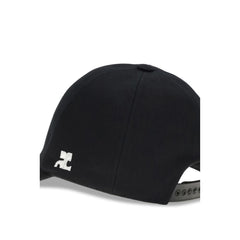 Courrèges Black Cotton Cap (Baseball Hat)