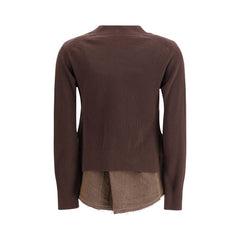 Sacai Brown Cotton Cardigan