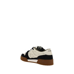 Fendi Black Calf Leather Bos Taurus Athletic Sneakers