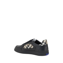 Burberry Black Calf Leather Bos Taurus Low Top Sneakers