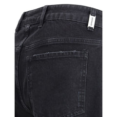 Represent Black Cotton Straight-Leg Jeans