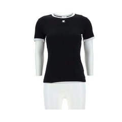 Courrèges Black Cotton T-Shirt