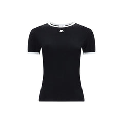 Courrèges Black Cotton T-Shirt