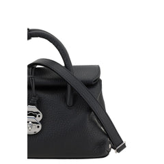 Zanellato Black Calf Leather Bos Taurus Shoulder Bag