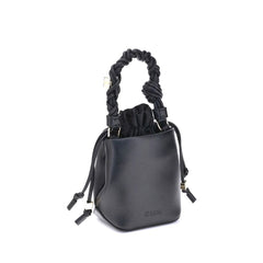Ganni Black Recycled Leather Backet Bag