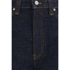Khaite Blue Cotton Straight-Leg Jeans