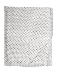 Dolce & Gabbana White Polka Dot Polyester Shawl Scarf