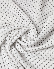 Dolce & Gabbana White Polka Dot Polyester Shawl Scarf
