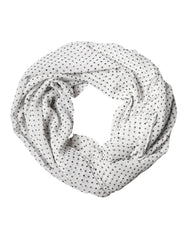 Dolce & Gabbana White Polka Dot Polyester Shawl Scarf