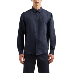 Armani Exchange Blue Cotton Dress Shirt