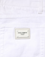 Dolce & Gabbana White Cotton Stretch Skinny Denim Men Jeans