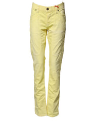 Jeckerson Yellow Mid Waist Straight Fit Men Denim Trouser Jeans