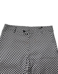 Daniele Alessandrini Black White Checkered Men Cropped Pants