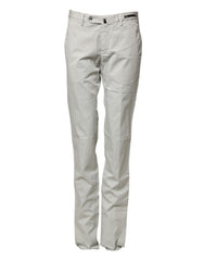 PT01 Light Gray Mid Waist Men Straight Chino Trouser Pants