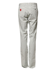 PT01 Light Gray Mid Waist Men Straight Chino Trouser Pants