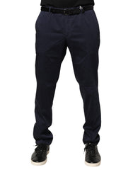 Domenico Tagliente Navy Blue Skinny Chino Mid Waist Men Pants
