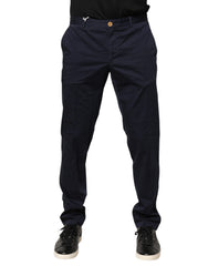 Domenico Tagliente Navy Blue Skinny Chino Mid Waist Men Pants