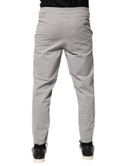 Dondup Light Gray Cotton Mid Waist Skinny Men Jogger Trouser Pants