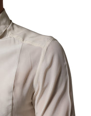Dolce & Gabbana Off White Silk Men GOLD Dress Formal Shirt