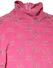 Dolce & Gabbana Pink Logo Monogram Long Sleeve Jumpsuit  Dress