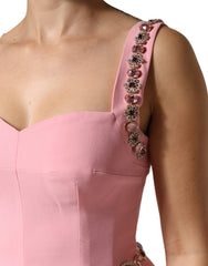 Dolce & Gabbana Pink Embellished Sheath Mermaid Gown Dress