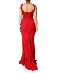 Dolce & Gabbana Red Viscose Sheath Mermaid Long Gown Dress