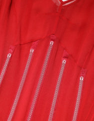 Dolce & Gabbana Red Silk Sleeveless Sheath V-neck Midi Dress