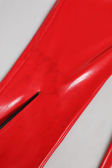 Dolce & Gabbana Shiny Red High Waist Skinny Trouser Pants