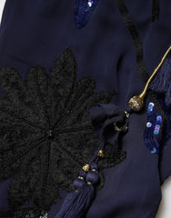 Christian Pellizzari Blue Sequined Tapered Trouser Pants