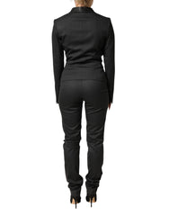 Exte Black Double Breasted Pants Blazer Jacket 2 Piece Suit