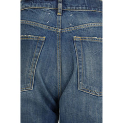 Margiela Blue Cotton Straight-Leg Jeans