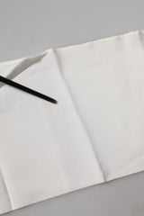 Dolce & Gabbana White Silk Fringes Neck Wrap Foulard Scarf