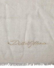 Dolce & Gabbana White Cashmere Knit Neck Wrap Shawl Scarf