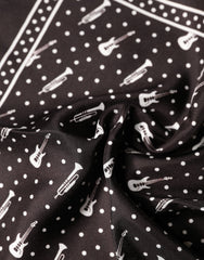 Dolce & Gabbana Black Guitar Trumpet Men Handkerchief Scarf