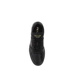 Prada Black Calf Leather Bos Taurus Low Top Sneakers