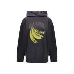 Ganni Black Cotton Sweatshirt